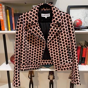 🚫SOLD🚫Kurt Lyle Pink Polka Dot Motorcycle Jacket